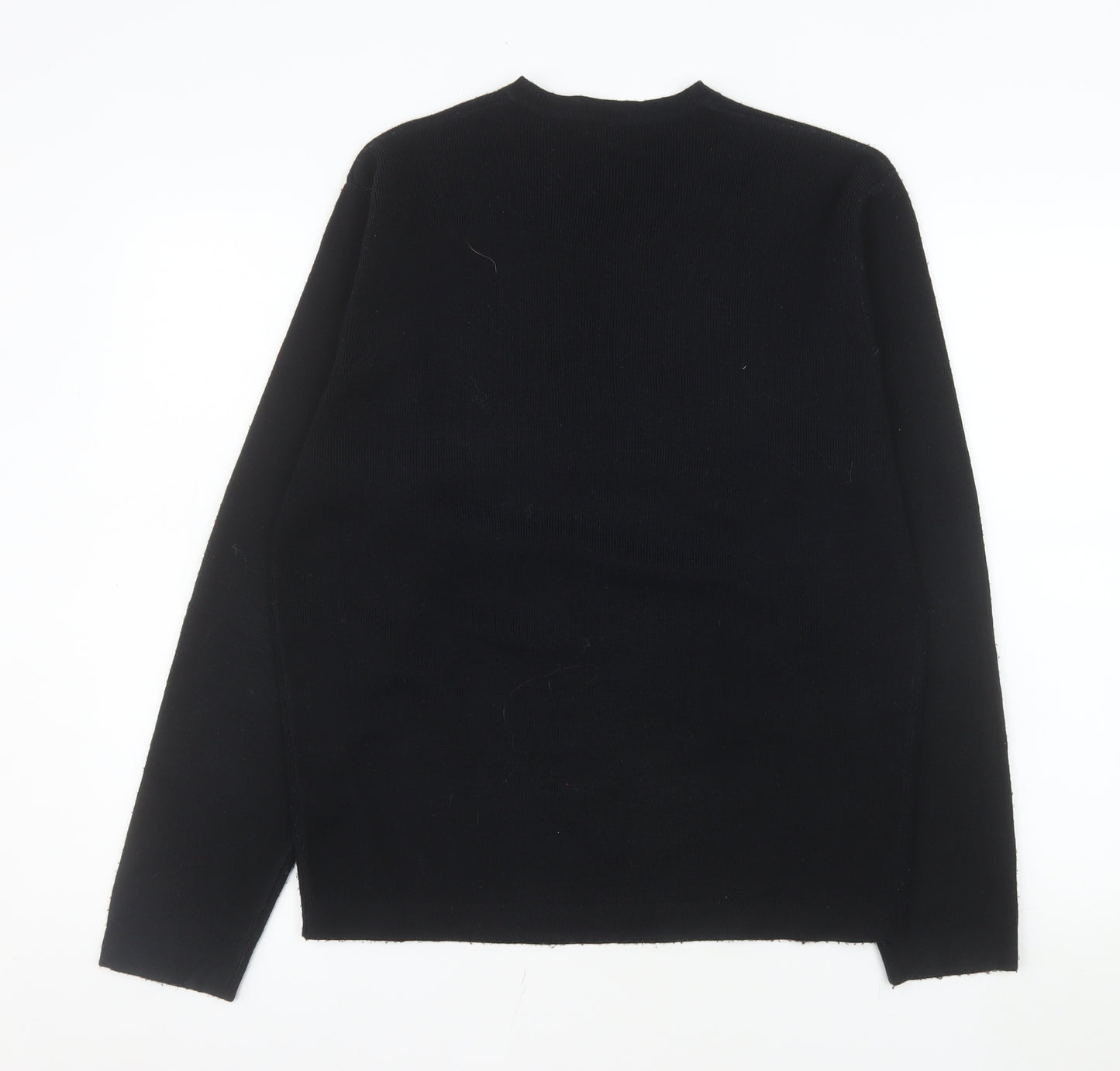 George Men’s Black V-Neck Acrylic Knit Jumper Size S