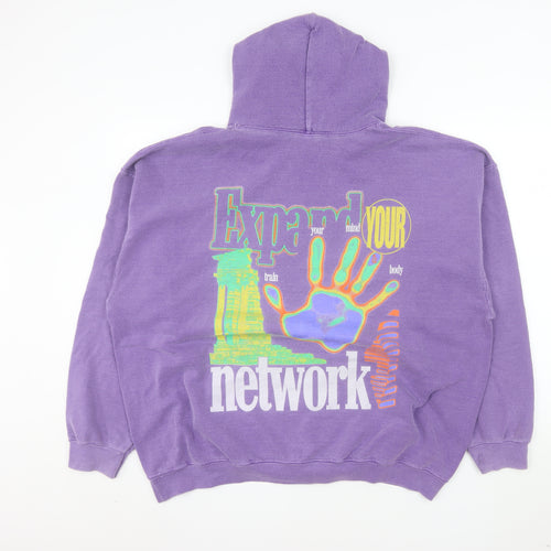 Urban Outfitters Men’s Purple Graphic Pullover Hoodie L