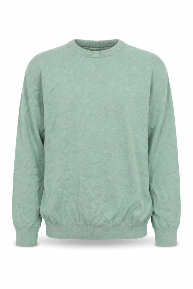 Marks and Spencer Men's Green Cotton Crew Neck Jumper XL