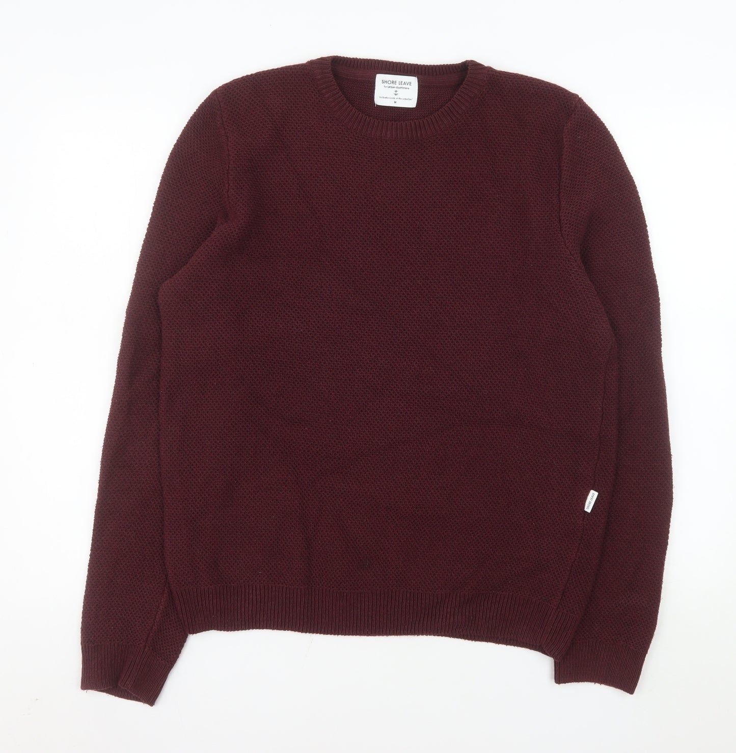 Shore Leave Men's Red Cotton Blend Crew Neck Jumper Size M