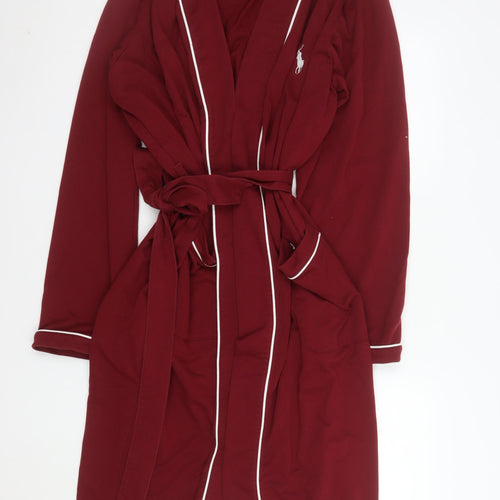 Ralph Lauren Women's Red Cotton Blend Robe L Kimono Style Nightwear