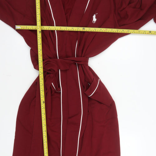 Ralph Lauren Women's Red Cotton Blend Robe L Kimono Style Nightwear