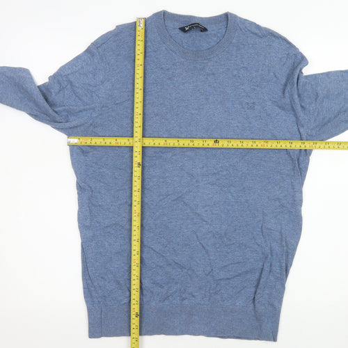 Crew Clothing Company Men's Blue Cotton Crew Neck Jumper Size M