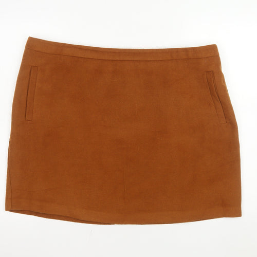 George Women Brown Short Pencil Skirt Size 20 Lined Zip Workwear