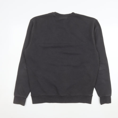 Larsson & Co Men's Black Crew Neck Cotton Blend Pullover Sweatshirt S