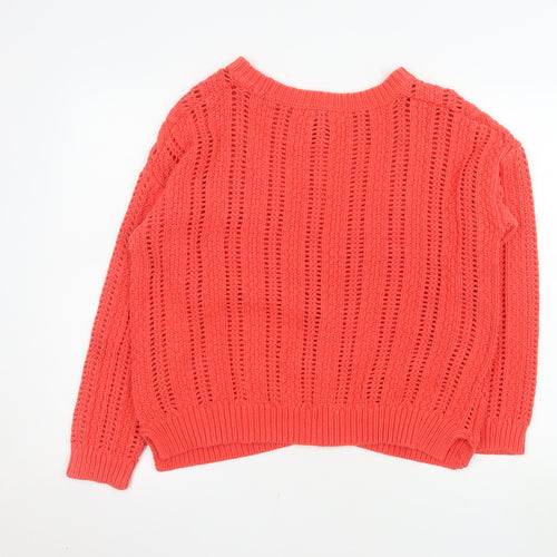 George Women’s Coral Open Knit Cotton Blend Jumper Size 20