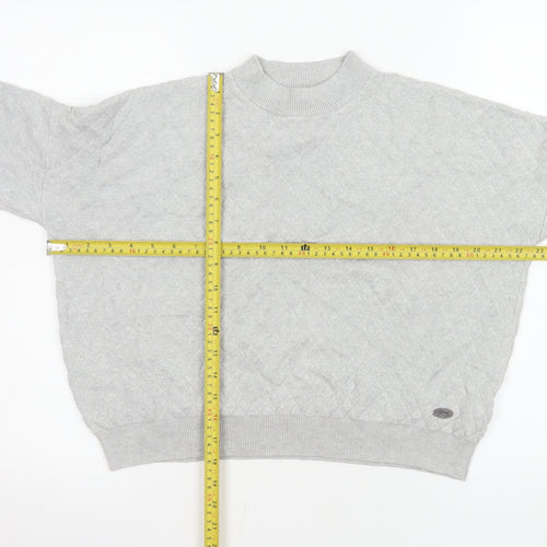 Firetrap Women Grey Quilted Button Sleeve Pullover Sweatshirt Size 8