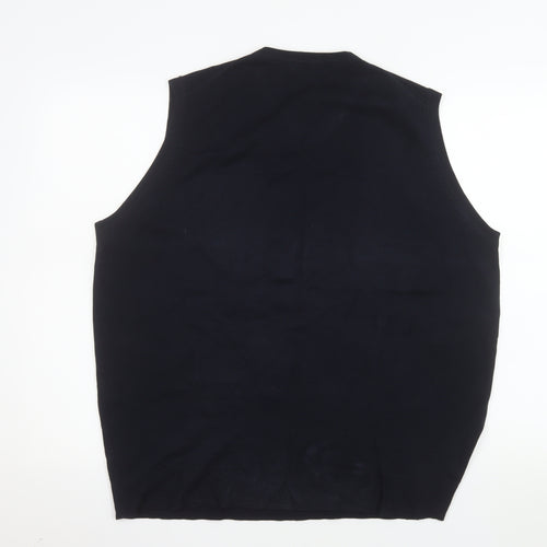 James Pringle Men's Black Acrylic V-Neck Sleeveless Vest L