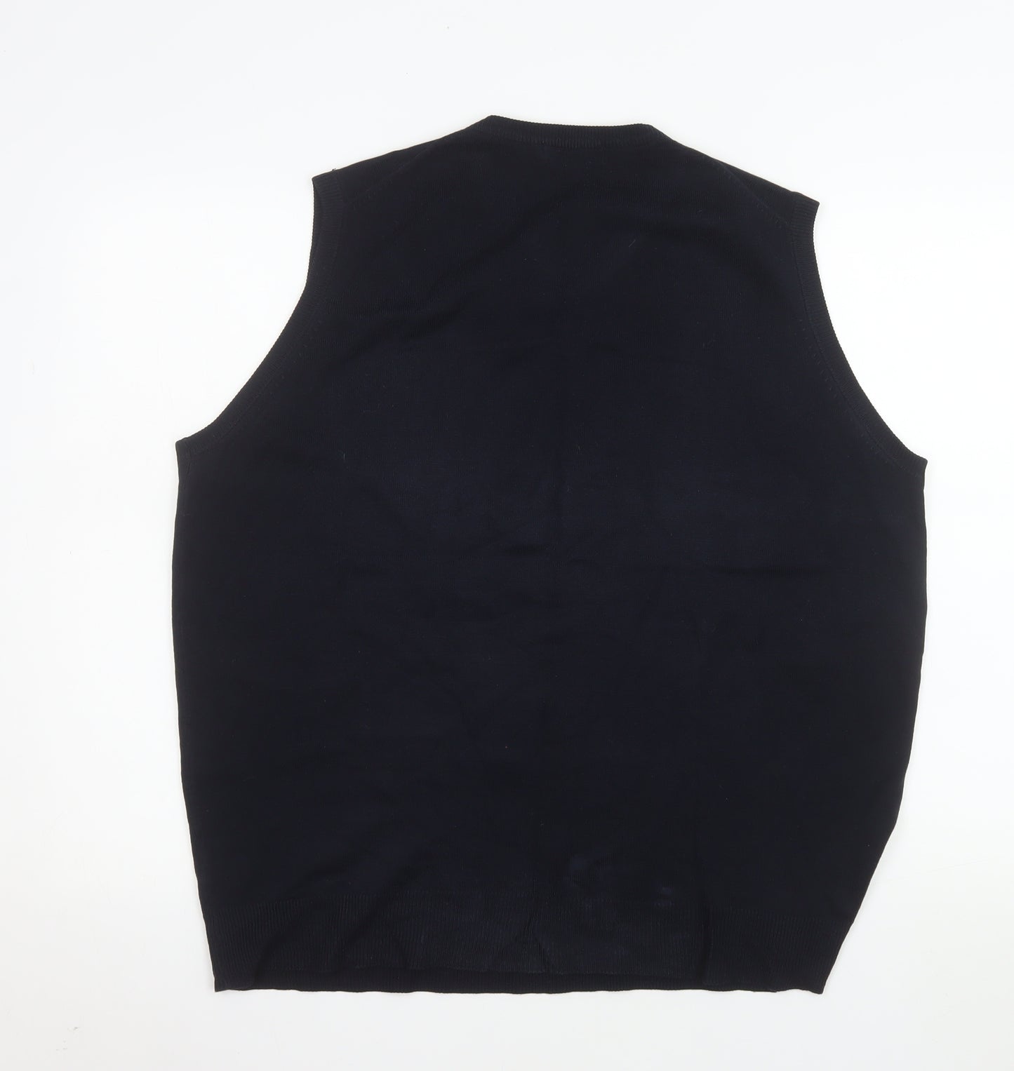 James Pringle Men's Black Acrylic V-Neck Sleeveless Vest L