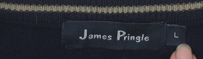 James Pringle Men's Black Acrylic V-Neck Sleeveless Vest L