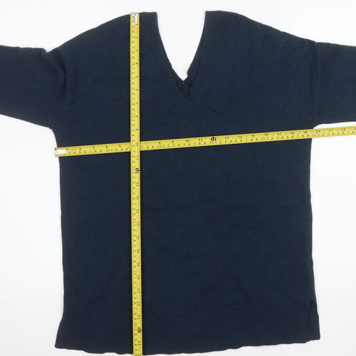 Jigsaw Women's Blue Wool V-Neck Jumper XS Long Sleeve Knitwear