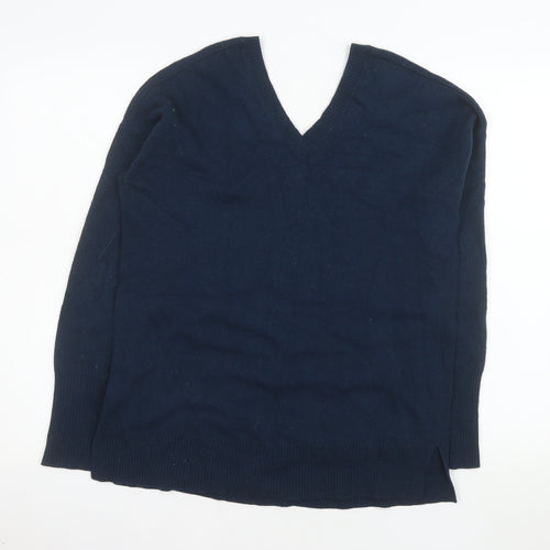 Jigsaw Women's Blue Wool V-Neck Jumper XS Long Sleeve Knitwear
