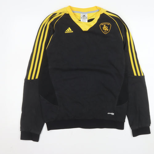 Adidas Men’s Black Yellow Beeston Pullover Sports Sweatshirt S