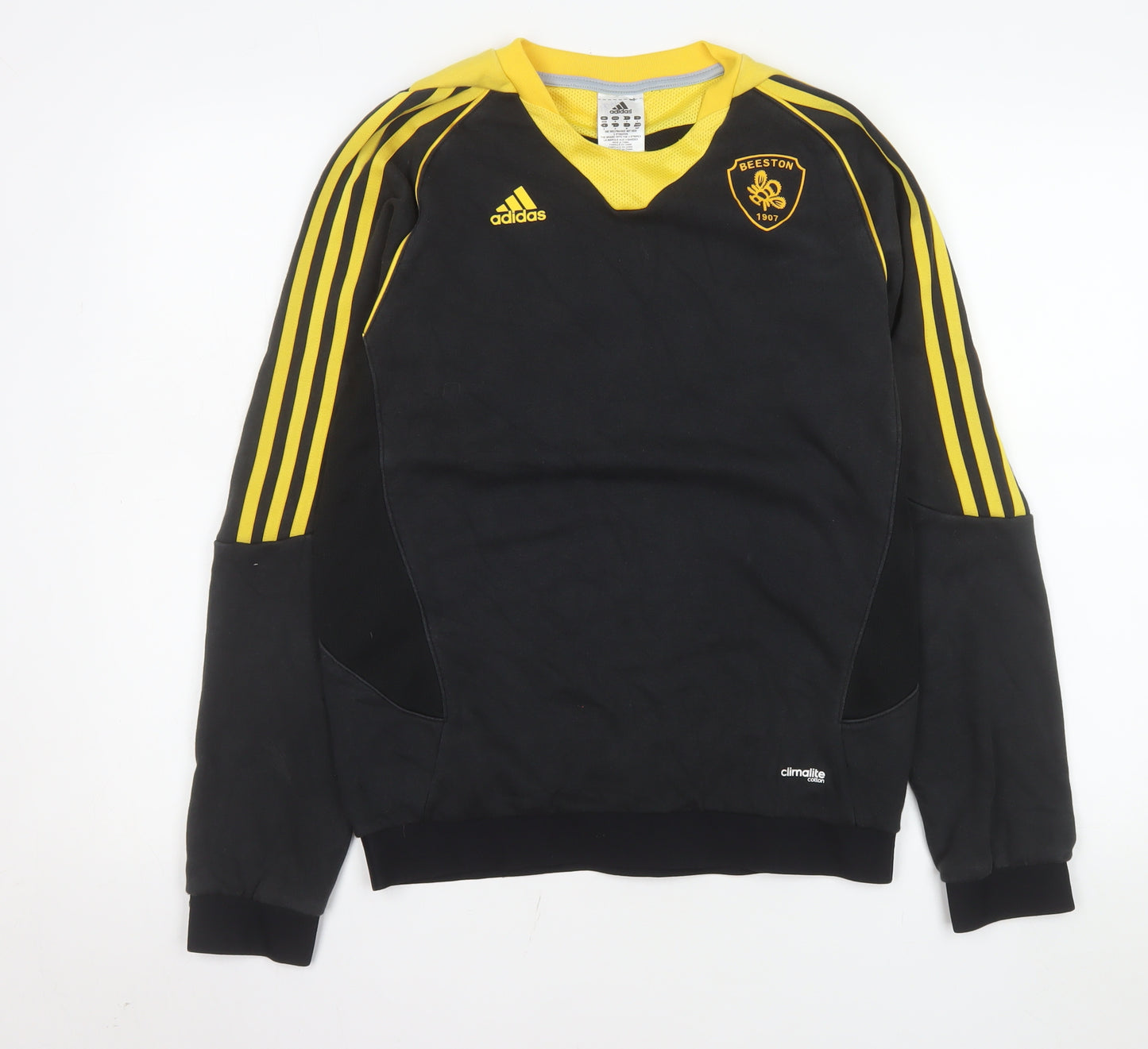 Adidas Men’s Black Yellow Beeston Pullover Sports Sweatshirt S