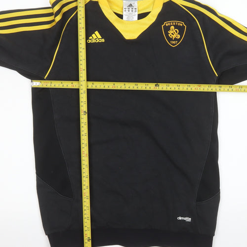Adidas Men’s Black Yellow Beeston Pullover Sports Sweatshirt S