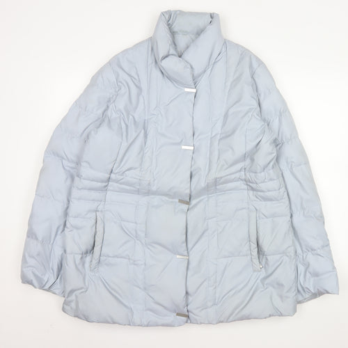 Viyella Women's Grey L Puffer Jacket Mid-Length Quilted Winter Coat