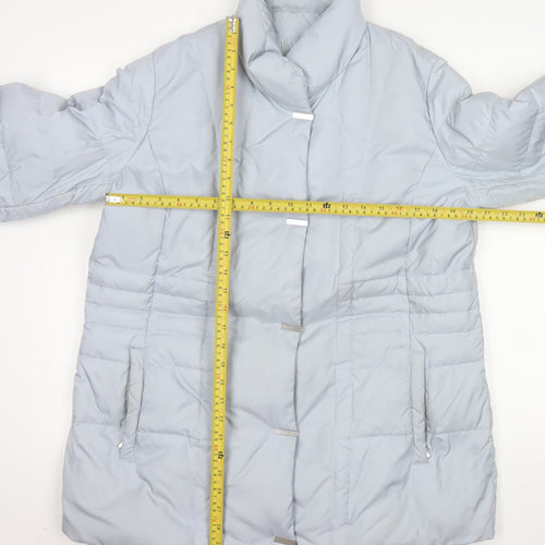 Viyella Women's Grey L Puffer Jacket Mid-Length Quilted Winter Coat