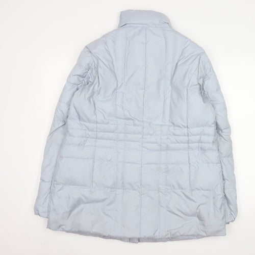 Viyella Women's Grey L Puffer Jacket Mid-Length Quilted Winter Coat