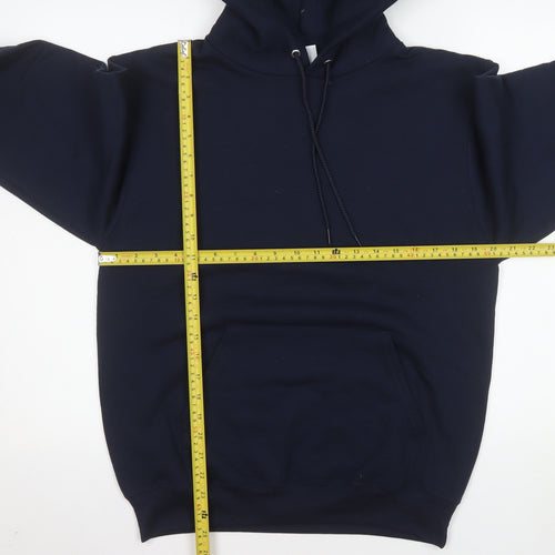 Champion Men's Blue Pullover Hoodie Small Fleece Logo Sweatshirt
