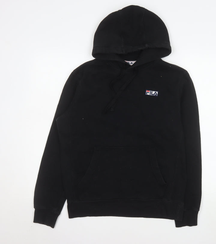 FILA Men's Black Pullover Hoodie Small Regular Fit Fleece