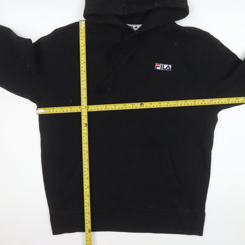 FILA Men's Black Pullover Hoodie Small Regular Fit Fleece