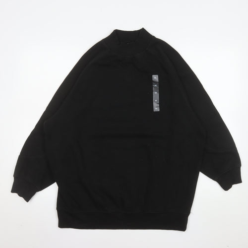 Pull&Bear Men's Black Medium Pullover Sweatshirt Crew Neck