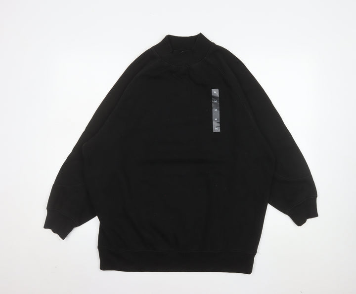 Pull&Bear Men's Black Medium Pullover Sweatshirt Crew Neck