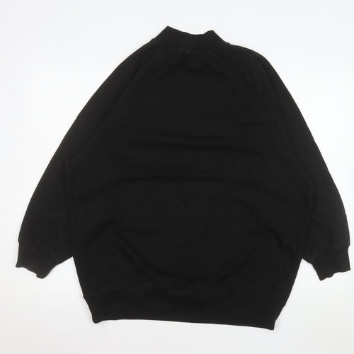 Pull&Bear Men's Black Medium Pullover Sweatshirt Crew Neck