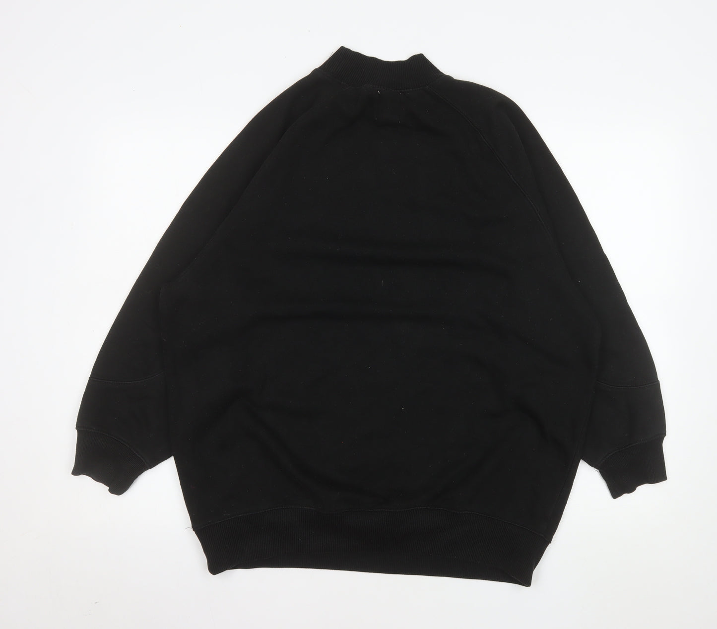 Pull&Bear Men's Black Medium Pullover Sweatshirt Crew Neck