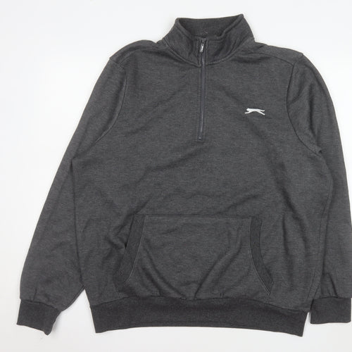 Slazenger Men's Grey 1/4 Zip Pullover Sweatshirt Size L