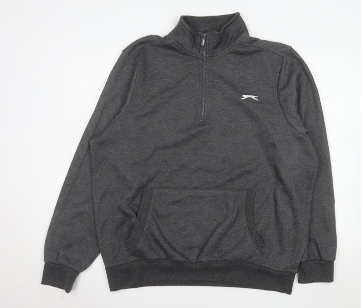 Slazenger Men's Grey 1/4 Zip Pullover Sweatshirt Size L