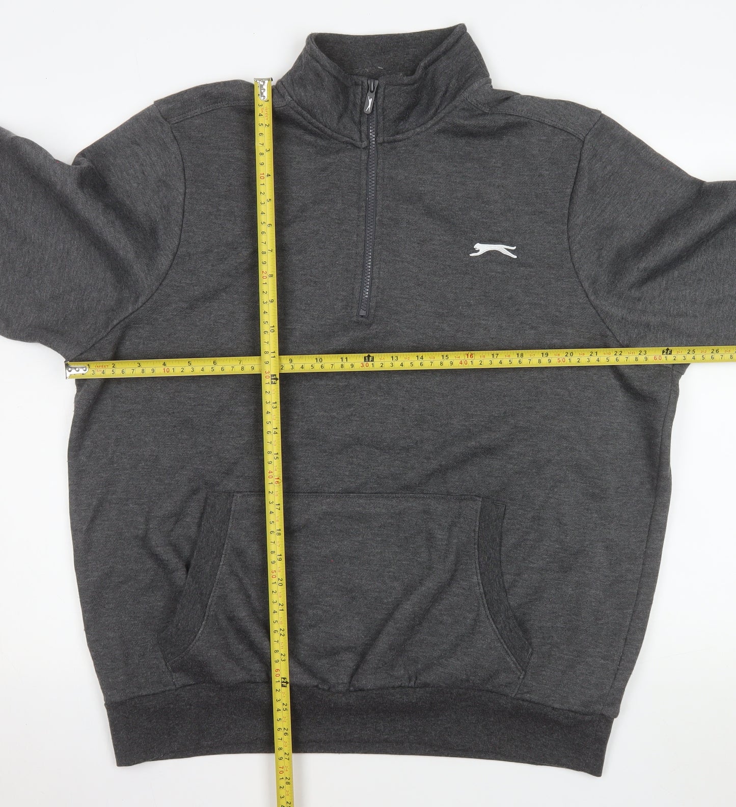 Slazenger Men's Grey 1/4 Zip Pullover Sweatshirt Size L