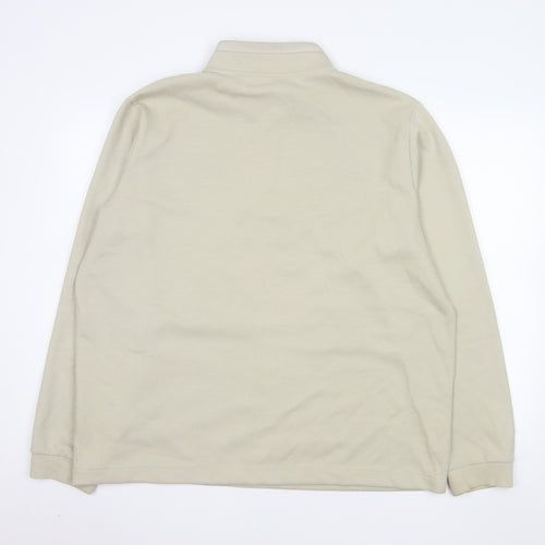 Marks and Spencer Men’s Beige 2XL 1/4 Zip Mock Neck Sweatshirt