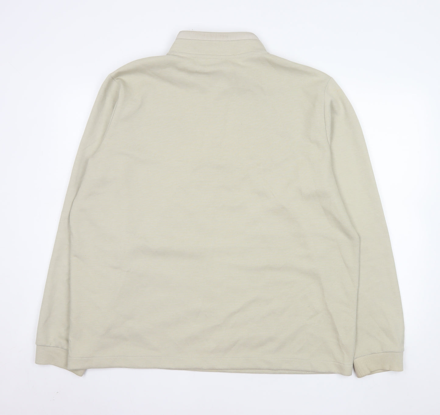 Marks and Spencer Men’s Beige 2XL 1/4 Zip Mock Neck Sweatshirt