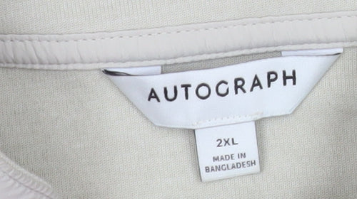 Marks and Spencer Men’s Beige 2XL 1/4 Zip Mock Neck Sweatshirt