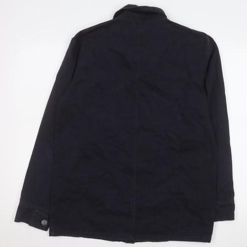 French Connection Men's Blue Cotton Button-Up Jacket M