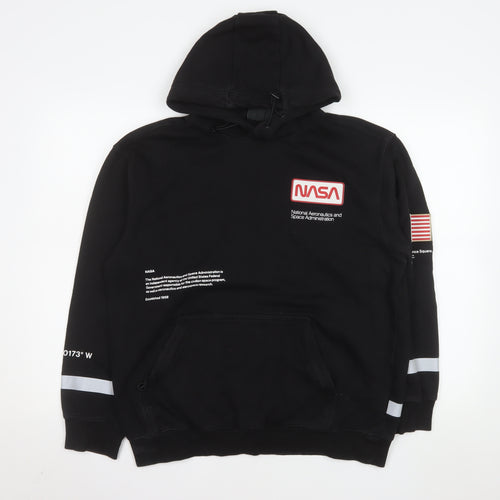 H&M Men’s Black NASA Relaxed Fit Pullover Hoodie M