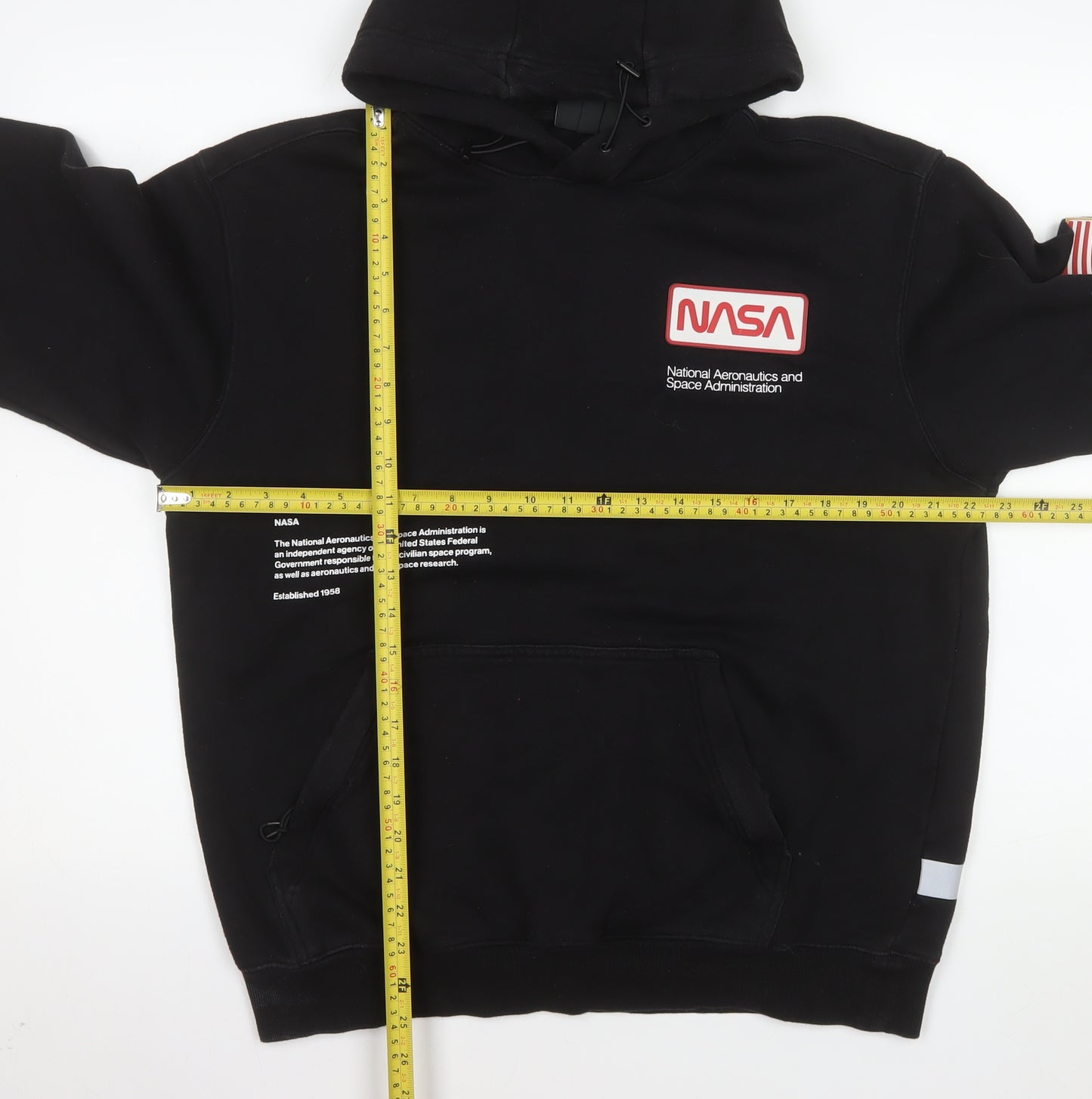 H&M Men’s Black NASA Relaxed Fit Pullover Hoodie M