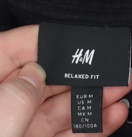 H&M Men’s Black NASA Relaxed Fit Pullover Hoodie M