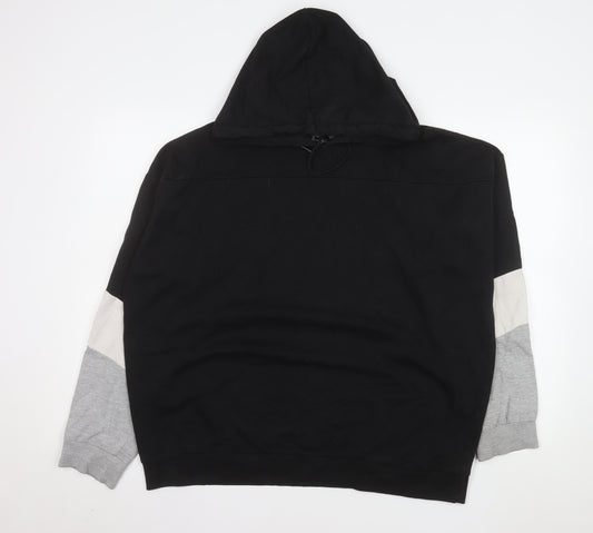 Genetic Apparel Mens Black Pullover Hoodie Size L Regular Fit