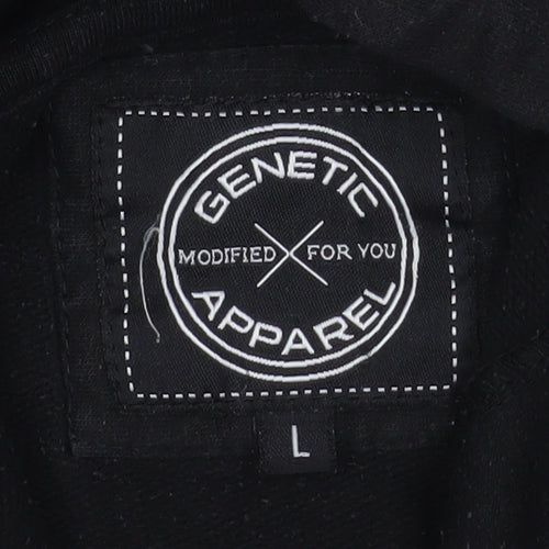 Genetic Apparel Mens Black Pullover Hoodie Size L Regular Fit