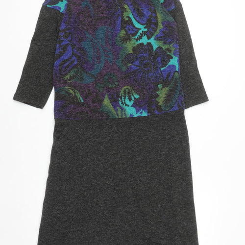 Refa Womens Multicoloured Floral Knit Shift Dress Size 12
