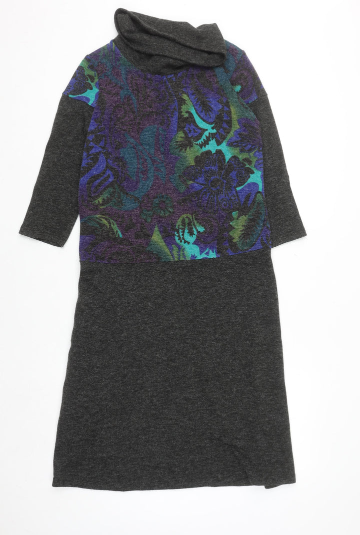 Refa Womens Multicoloured Floral Knit Shift Dress Size 12