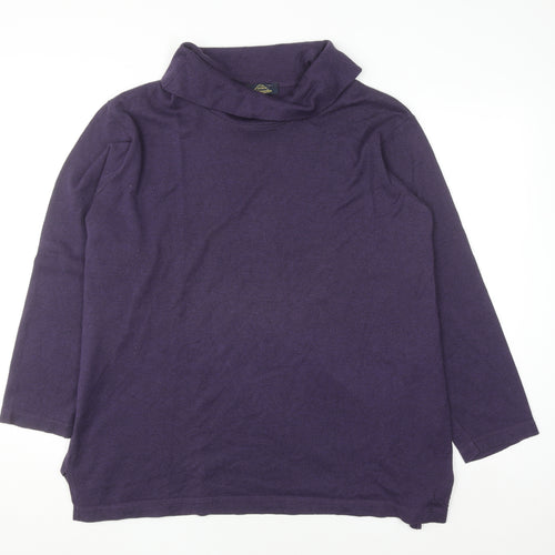 Karin Glasmacher Women's Purple Roll Neck Knit Jumper Size 14