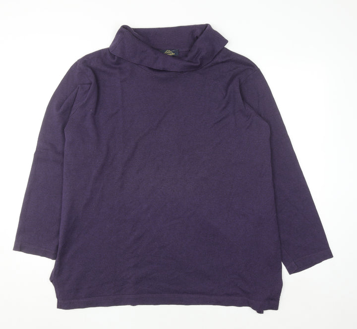 Karin Glasmacher Women's Purple Roll Neck Knit Jumper Size 14