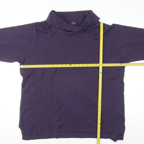 Karin Glasmacher Women's Purple Roll Neck Knit Jumper Size 14