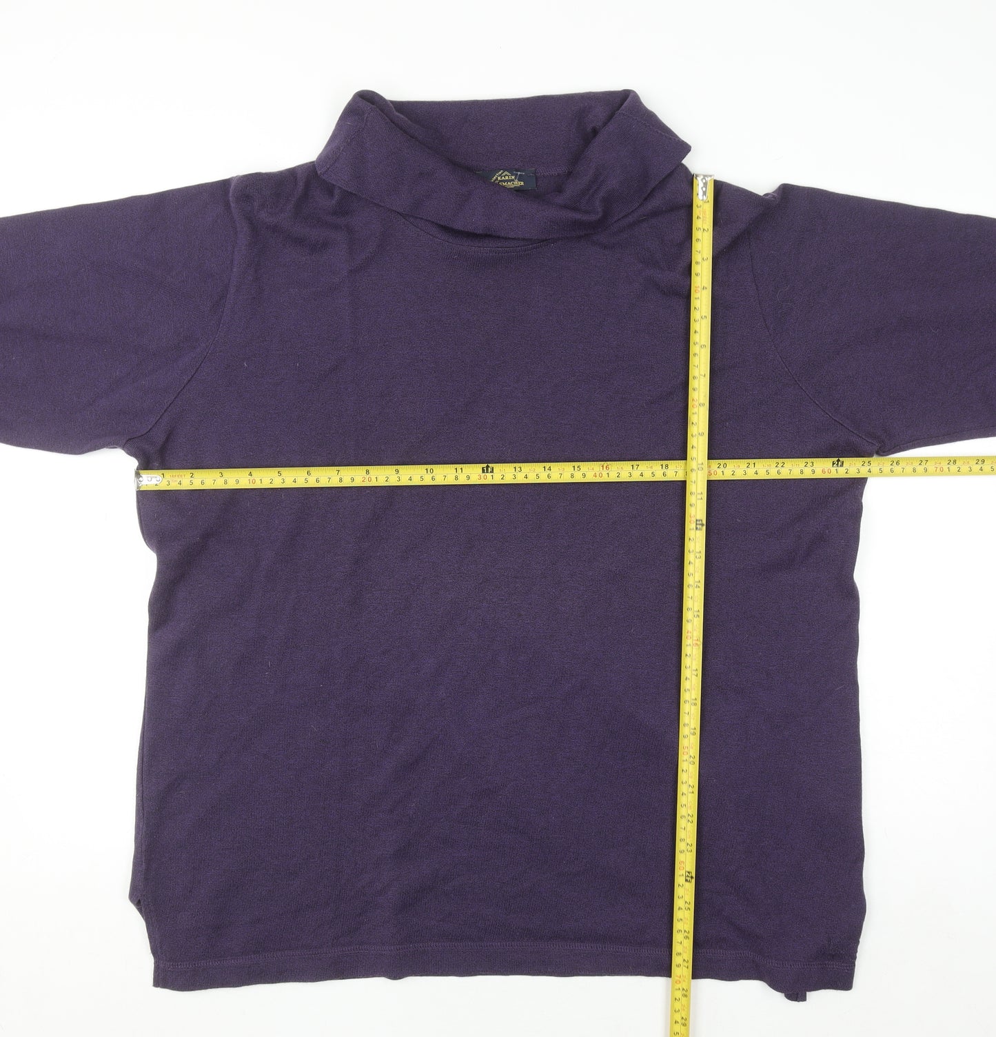 Karin Glasmacher Women's Purple Roll Neck Knit Jumper Size 14