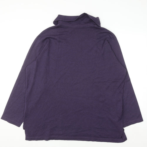 Karin Glasmacher Women's Purple Roll Neck Knit Jumper Size 14