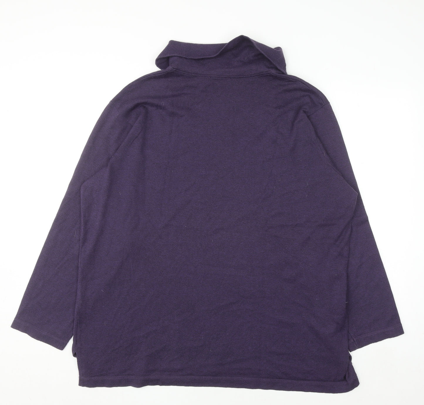 Karin Glasmacher Women's Purple Roll Neck Knit Jumper Size 14