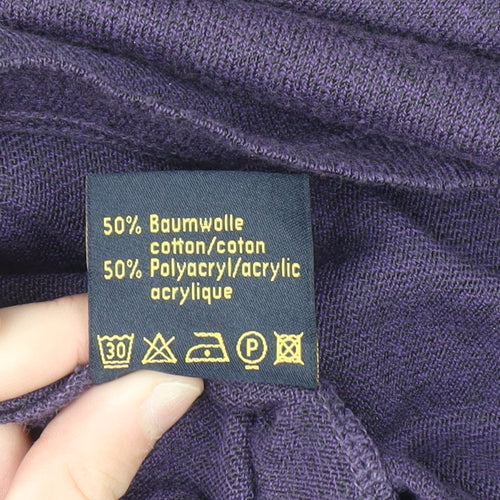 Karin Glasmacher Women's Purple Roll Neck Knit Jumper Size 14